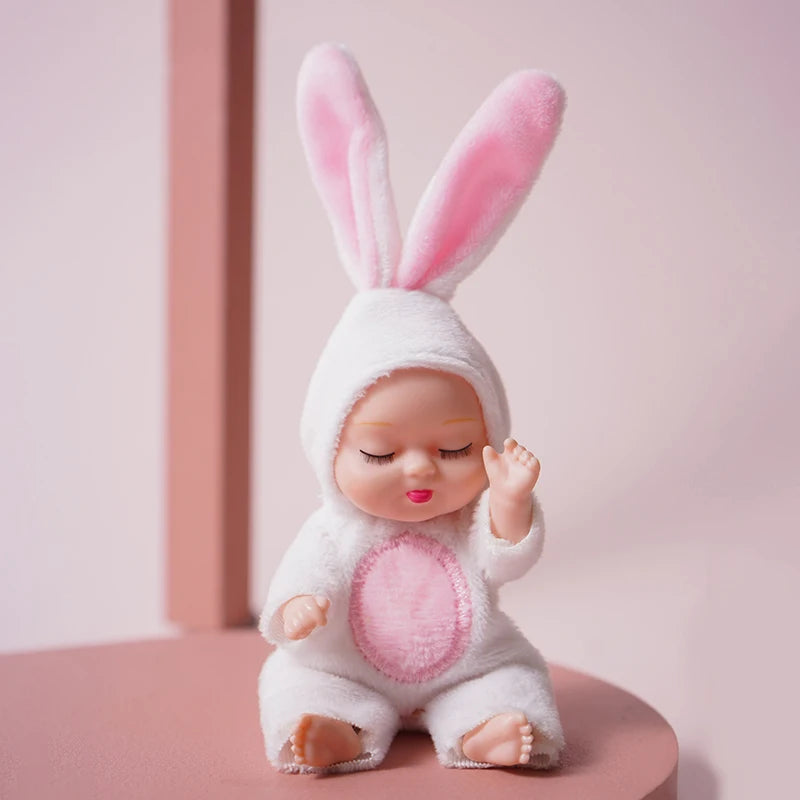 1pcs 13cm Sleep Baby Doll New Fashion Simulation Rebirth Dolls Mini Cute Doll Cartoon Animal Kids Toy for Children Birthday Gift