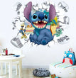 MINISO Cartoon Lilo & Stitch Wall Stickers For Kid's Room Kindergarten Living Room Bedroom Wall Decoration Animated Poster