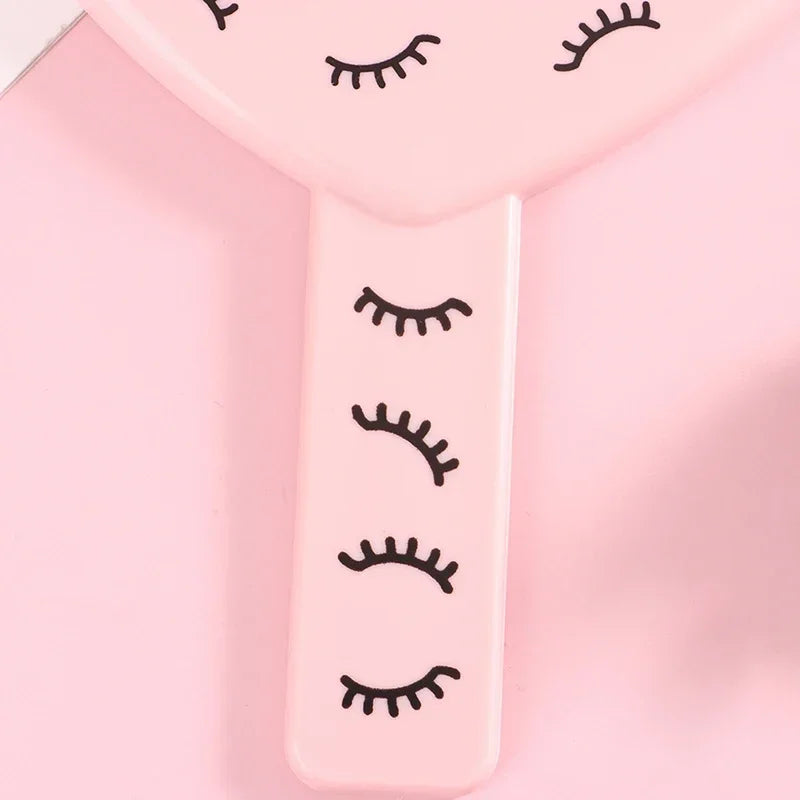 1 Pcs High Definition Handheld Heart-shaped Eyelash Mirror Eyelash Inspection Mirror Makeup Gadgets Vanity Mirror Girl Gifts