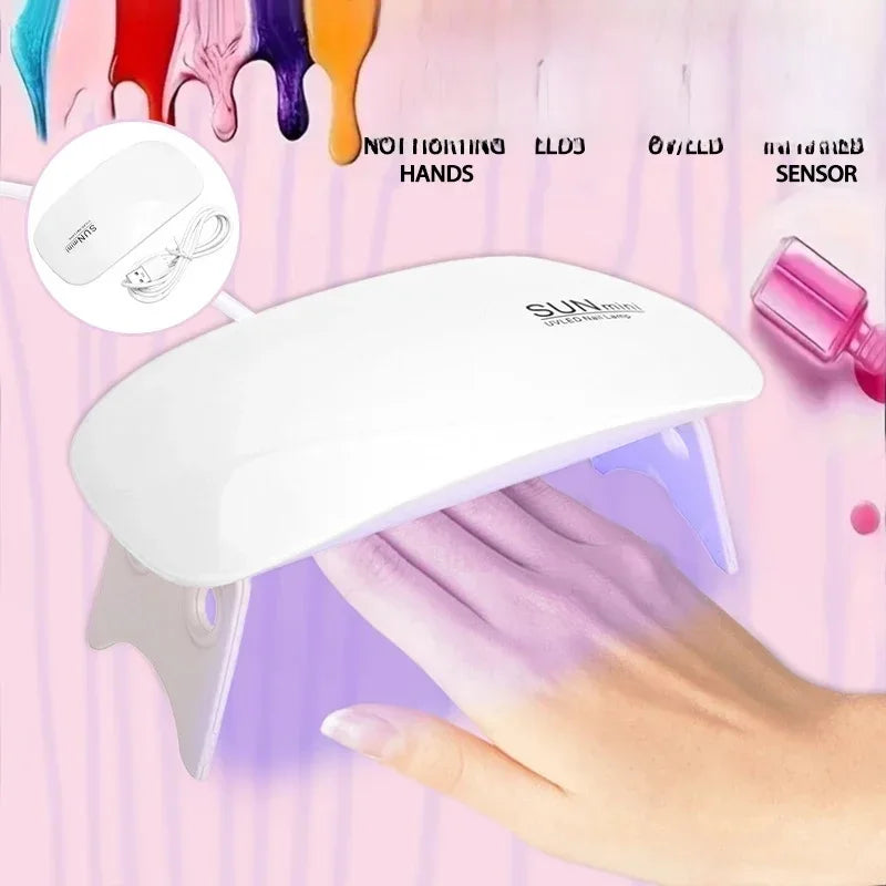 Mini Nail Polish Glue Drying Baking Lamp USB Interface Folding Mouse  Lamp Small Nail Lamp