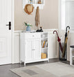 Bathroom Floor Cabinet, Kitchen Freestanding Storage Organizer, Large Side Cabinet with Doors, Drawer & Adjustable