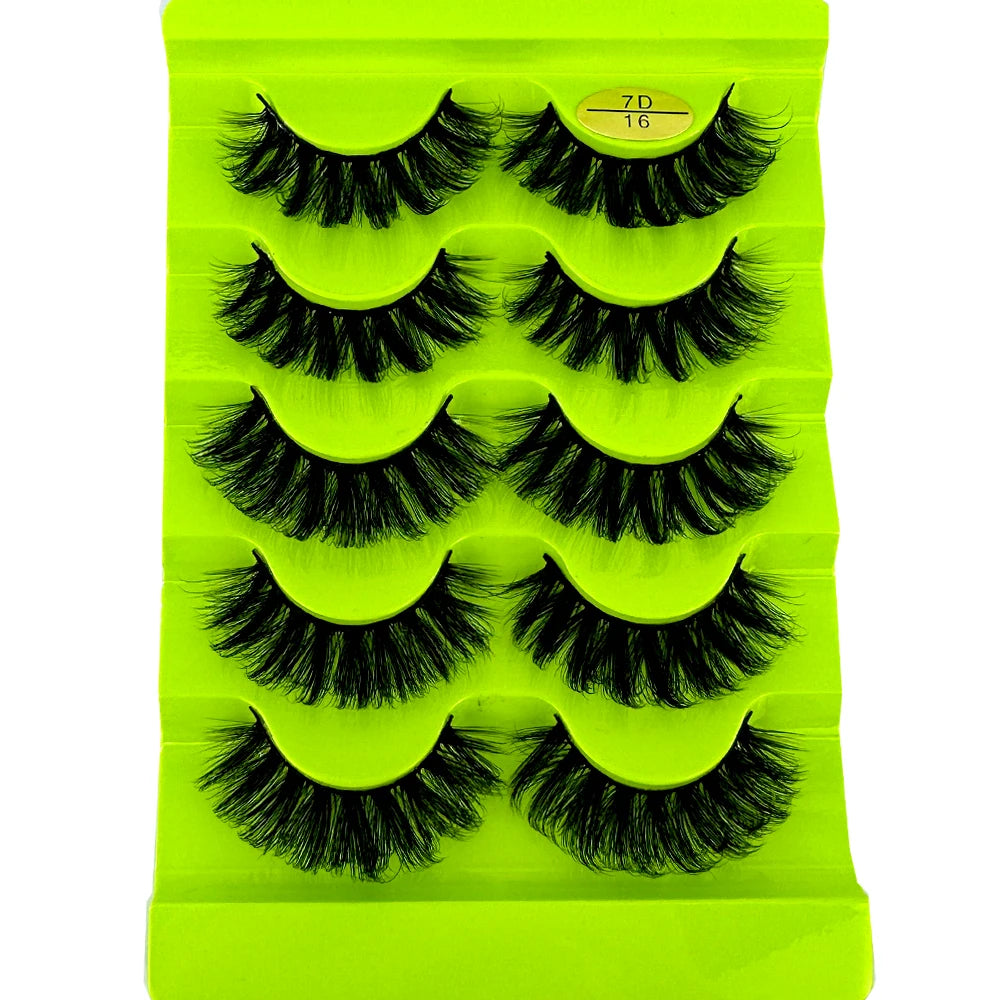 5pairs Classic Hybrid Volume Lashes New Arrival Wispy D Curl Short Russian Strip Lashes Makeup False Eyelashes