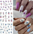 12 PCs Nail Sticker Set Spring Summer Water Decal Nail Art Ink Flowers Leaves Graffiti Slider for Nail Decoration Foils Tattoo