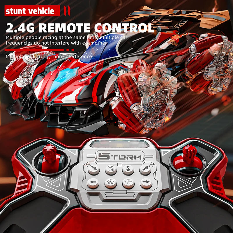 WLtoys F1 Drift RC Car With Led Lights Music 2.4G Glove Gesture Radio Remote Control Spray Stunt Car 4WD Electric Children Toys