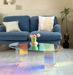 Acrylic Coffee Table, Iridescent Acrylic End Table, Colorful Acrylic Side Table 37.4 in (L) x 19.7 in (W) x 14.2IN (H)