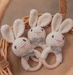 Baby Crochet Rattle Wooden Teether Toy BPA Free Wood Rodent Rabbit Rattle Baby Mobile Play Gym Newborn Educational Music Toys