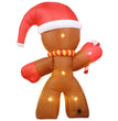 2.5M Inflatable Christmas Decorations Giant Gingerbread Man Xmas Bumble Inflatable Ornament with Build-in 6 LED Kids Outdoor Toy