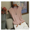 Summer Sleeveless Blouse Women O-neck Knitted Blouse Shirt Women Clothes Women Tops