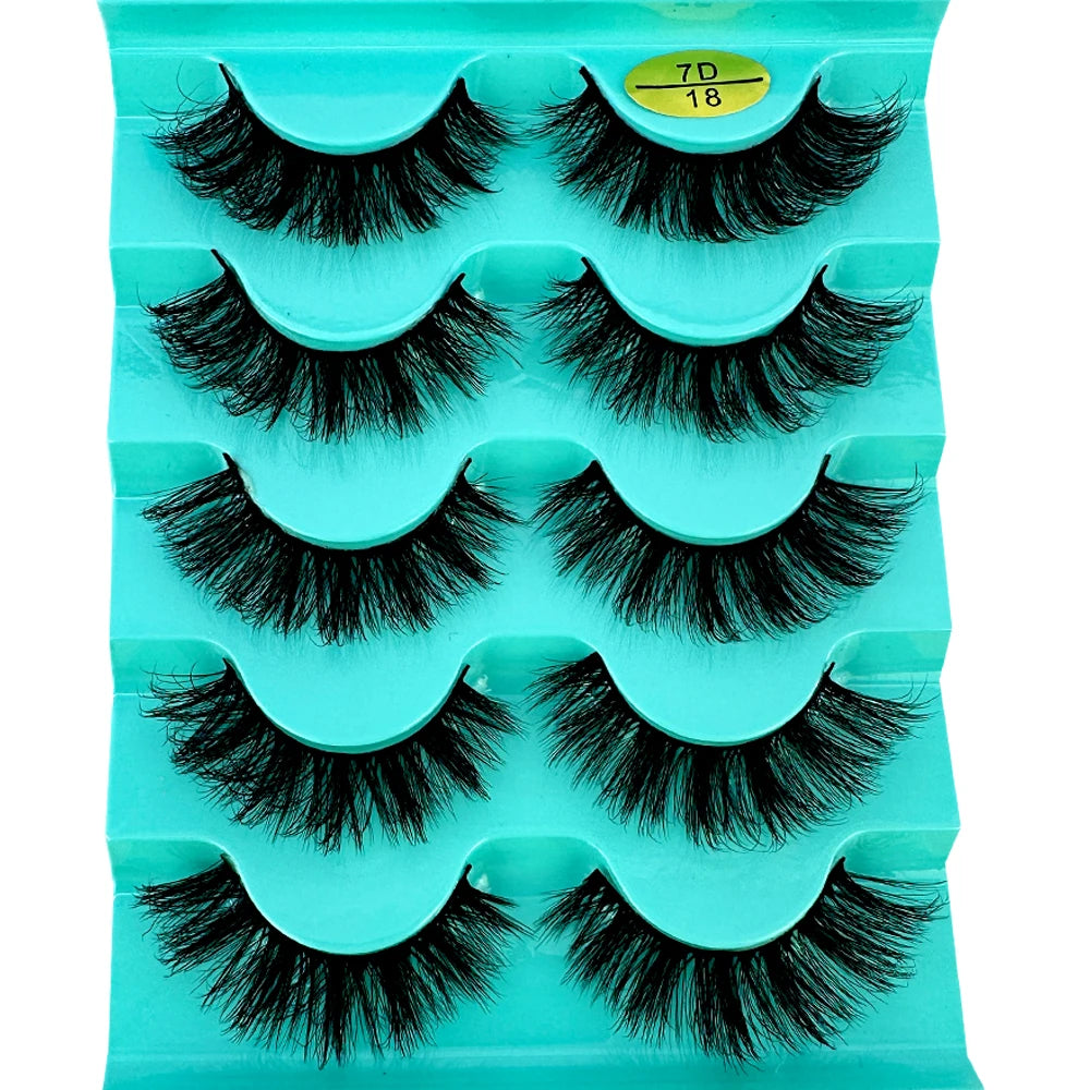 5pairs Classic Hybrid Volume Lashes New Arrival Wispy D Curl Short Russian Strip Lashes Makeup False Eyelashes