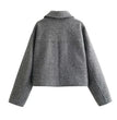 ASDS Autumn Winter Cropped Jacket for Women Short Coat Tweed Jacket Zip Crop Demi-season Jacket Woman New in outerwears