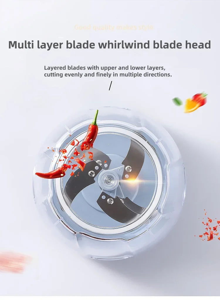 500ML Manual Meat Mincer Garlic Chopper Rotate Garlic Press Crusher Vegetable Onion Cutter Kitchen Cooking Accessories