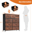 JHK Dresser For Bedroom With 9 Fabric Storage Drawer Wardrobe Tall Chest Organizer Closet Adult Kids Clothes Cabinet Furniture