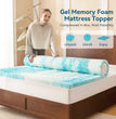 Hcore Mattress Topper, 5-Zone Memory Foam Mattress Topper, Cooling Gel Mattress Topper, Topper for Pressure Relieve, Blue