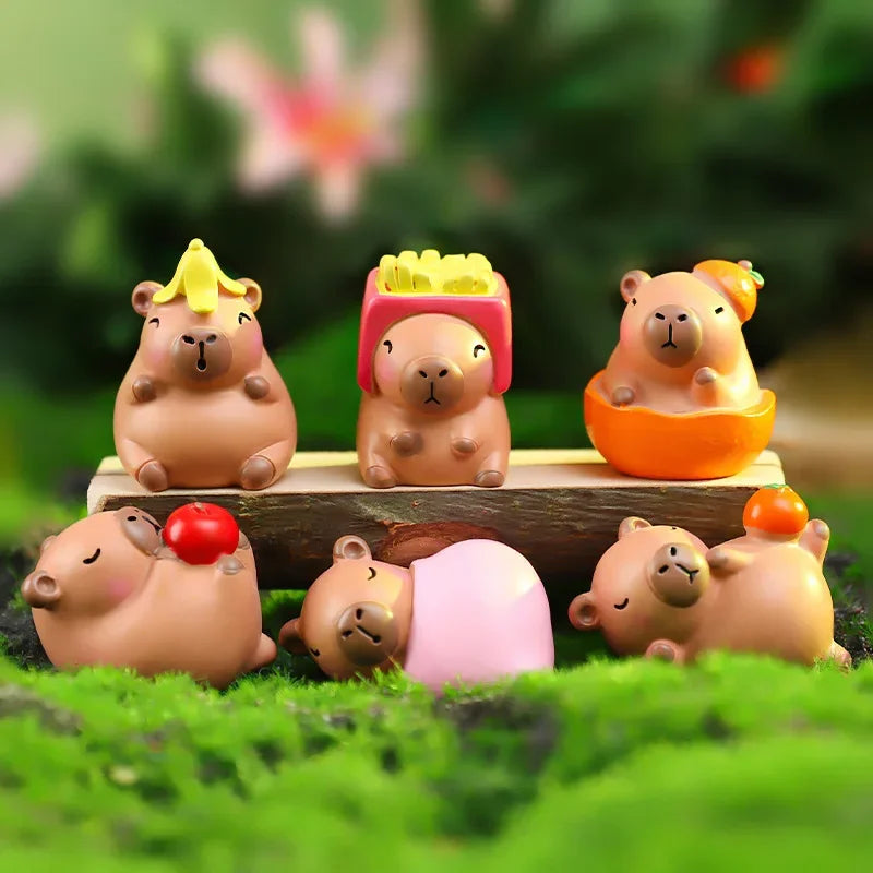 12pcs New Capybara Blind Box Simulation Mini Capibara Action Figures Doll Children Birthday Christmas Gift