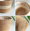 Handmade Woven Planter Basket Laundry Storage Decorative Basket Straw Wicker Rattan Seagrass Garden Flower Pot Storage Basket