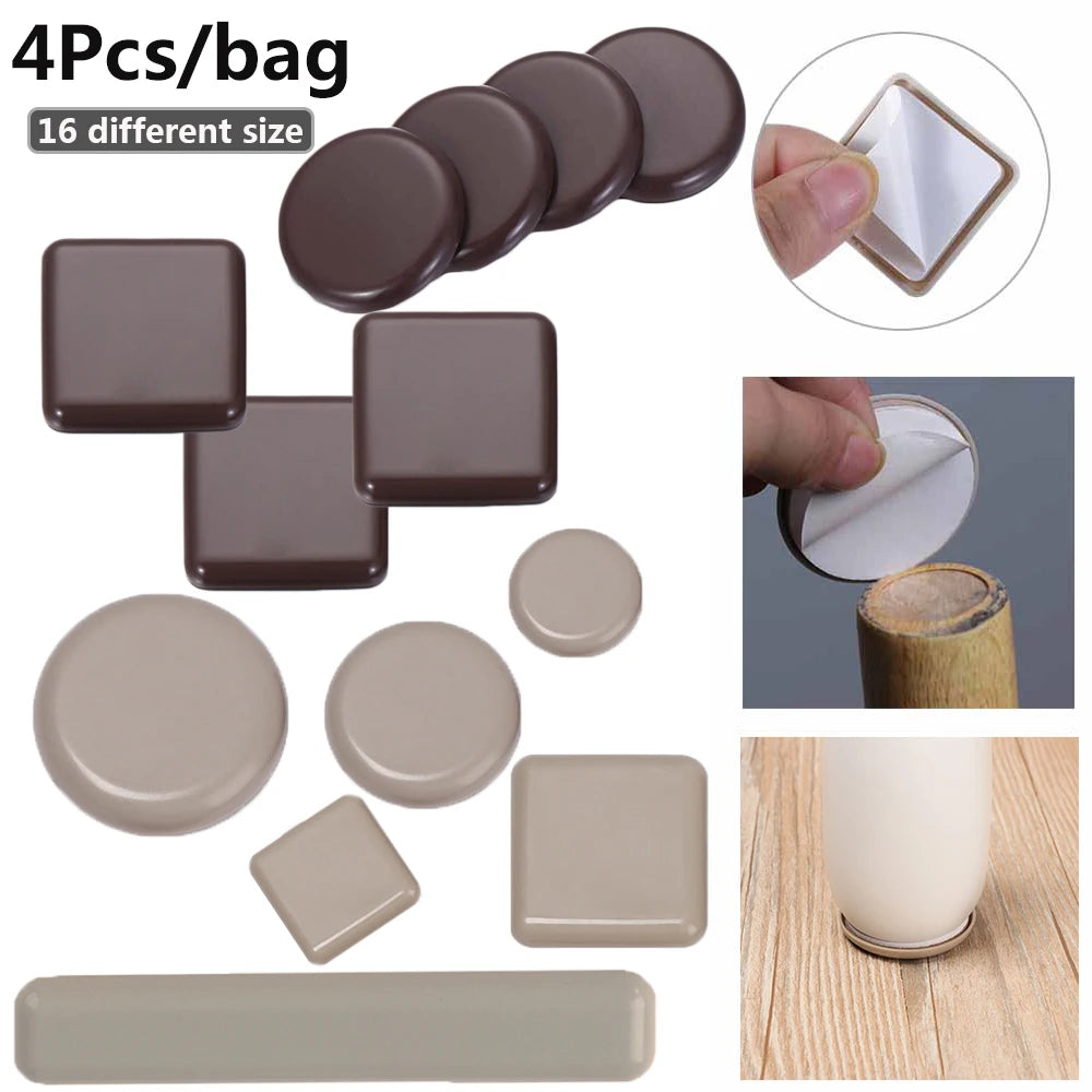 4pcs Furniture Leg Slider Pads Anti Scratch Easy Move Heavy Furniture Thickened Moving Pad Anti-abrasion Floor Protector Mat