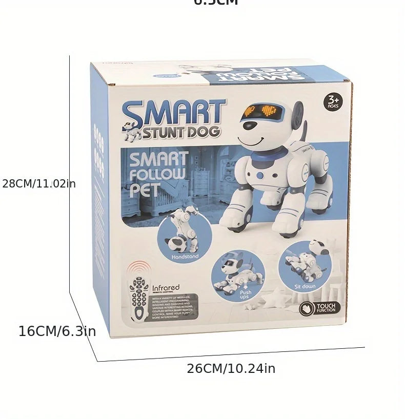 Intelligent Stunt Remote Control Robot Dog Toy, Programmable Robotic Puppy,Smart Interactive,Singing Dancing Following, Kid Gift