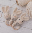 Baby Crochet Rattle Wooden Teether Toy BPA Free Wood Rodent Rabbit Rattle Baby Mobile Play Gym Newborn Educational Music Toys