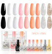 JR 9pcs 15ml gel nail polish set Including Red Pink Nude Gel Polish Kit UV LED Soak Off Polish Home DIY top coat base coat gifts