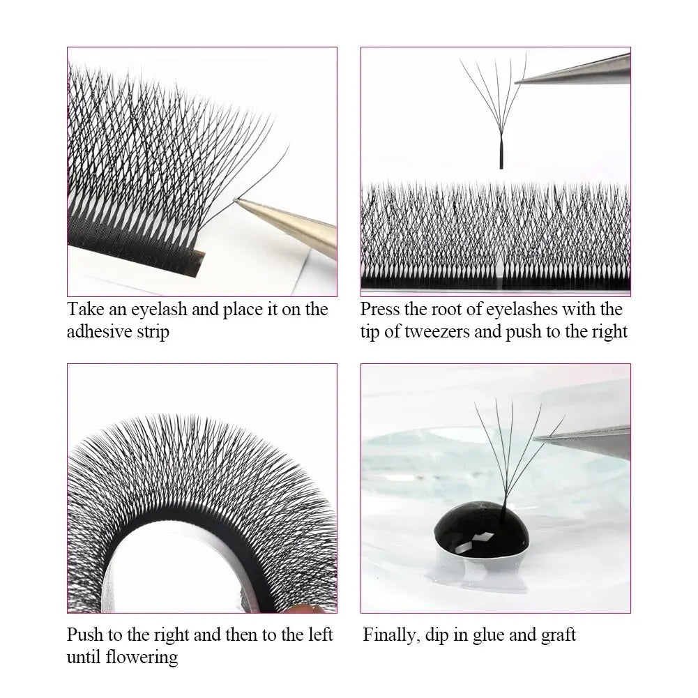 Fadvan 5D W Shaped Eyelash Extensions 0.07 D Natural Faux Mink Lashes Soft Professional Premade Volume Fan Eyelashes