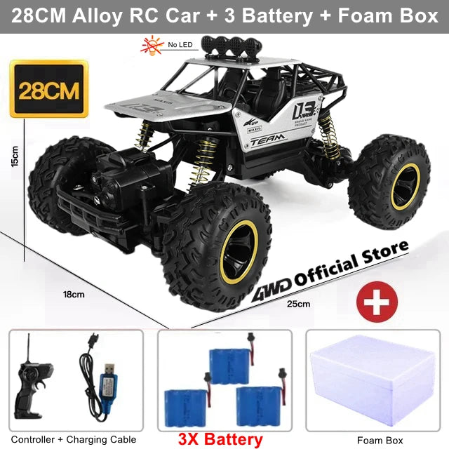 4WD Remote Control Car With Led Lights Radio RC Buggy Off-Road Drift Trucks RTR Vehicle Gifts Toys for Children Boys Kids Adults