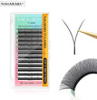 NAGARAKU YY Shape Double and Triple Tips Eyelash Extensions Hand Woven Premium Soft Natural Interlaced Makeup Mesh Net