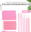 200 Pcs Disposable Makeup Brushes Set Mascara Wands Lip Brush Microbrush Applicator Swab For Eyelash Extension Make Up Tools