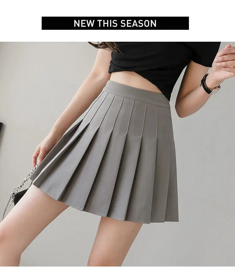 2024 White Women Pleated Skirts Summer High Waist Zipper Girls Dancing JK Mini Skirts Black Fashion Student A Line Faldas