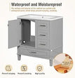 Bathroom Vanity Cabinet Sink 30”, Single Sink Top Combo Set with Drawers Storage, Bathroom Sink Cabinet 30*34*18(Without Faucet)