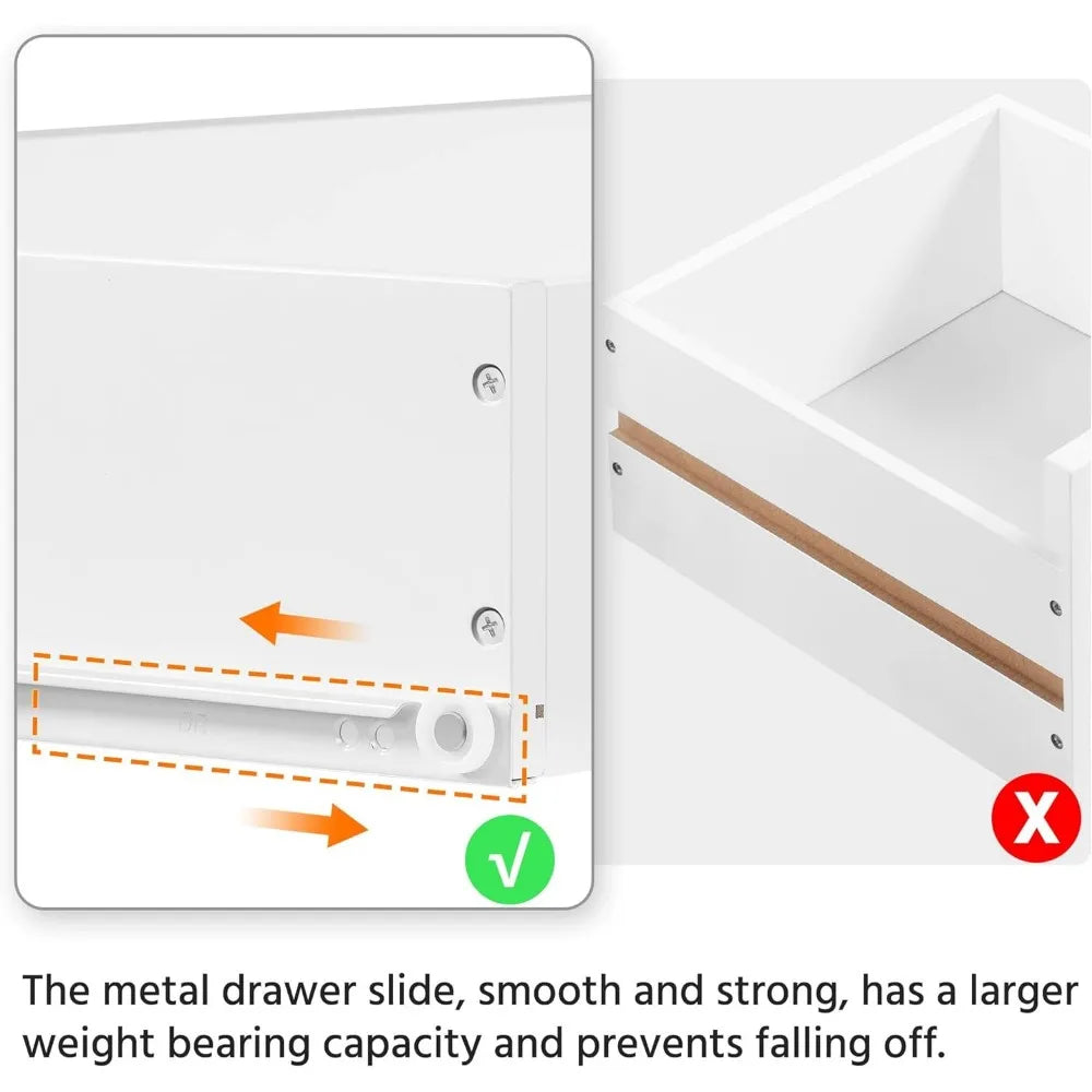 Bathroom Floor Cabinet, Kitchen Freestanding Storage Organizer, Large Side Cabinet with Doors, Drawer & Adjustable