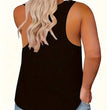 L-5XL Oversize Women's Tank Tops Sequins Sleeveless Loose Stretchy Camisole Summer Clothing Fashion Black Plus Size Vest