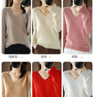 New Cashmere Women's V-neck Pullover Lace Neck Hollow Out Design Casual Knitted Long Sleeve Women's Sweater Autumn And Winter