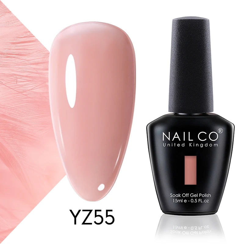 NAILCO 15ml Translucent Color Gel Nail Polish Vernis Semi Permanent UV LED Gel Polish For Nail Art Gel Manicure TOP BASE Varnish