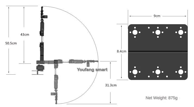 Robotic Arm Kit 6 DOF Programmable Robot Arm DIY Kit with UNO ESP32 Open Source Code and Tutorial 32 Ways Control 180/360 Angle