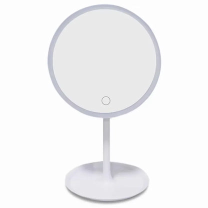 Vanity Cosmetic Mirror Storage Base Mirror With Gift USB Rechargeable Detachable 3 Modes Makeup Mirror With Light LED Portable@C