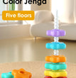 Montessori Rotating Rainbow Tower Baby stacking Puzzle Toys safety andEnvironmental Protection Colored children's Toys