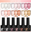 LILYCUTE 6PCS/SET 7ml Jelly Pink Nude Translucent Gel Nail Polish Set Semi Permanent Soak Off Nail Art Manicure Gel Set