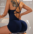 Summer 9 Color Solid Women Jumpsuit Skinny Short Bodycon High Elasticity Nylon Bodysuit Yoga Sports Workout Gym One Piece