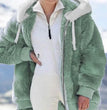 New Style Autumn And Winter Loose Plush Zipper Hooded Jacket Woman