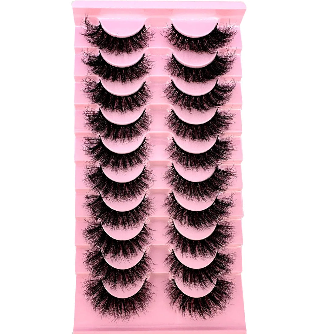 NEW 10 Pairs Cat Eye Lashes Fluffy Faux Mink Lashes 8D Wispy Lashes Pack Dramatic Long Thick Volume Eyelashes False Eyelas