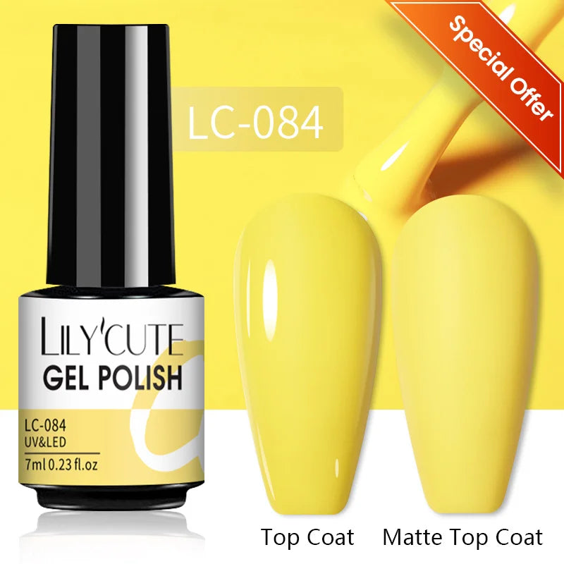 LILYCUTE 129 Colors 7ML Nail Gel Polish Nail Supplies Vernis Semi Permanent Nail Art Manicure Soak Off LED UV Gel Nail Varnishes