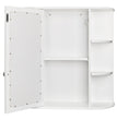 3-tier Single Door Mirror Indoor Bathroom Wall Mounted Cabinet Shelf White