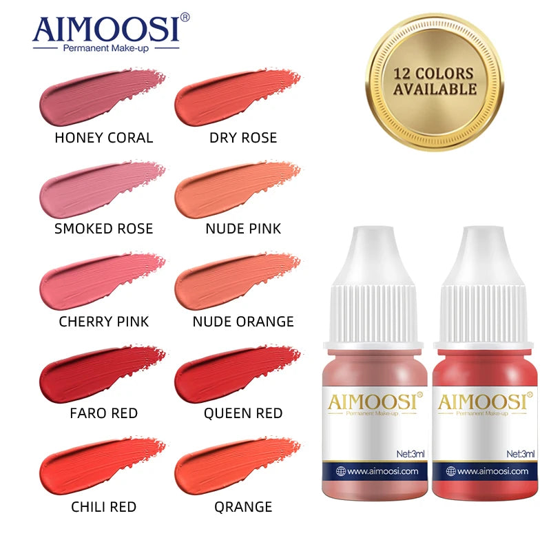 AIMOOSI 3ml Nude Color Tattoo Microblading Paint Ink Pigment For Semi Permanent Makeup Eyebrows Lips Tint Consumables