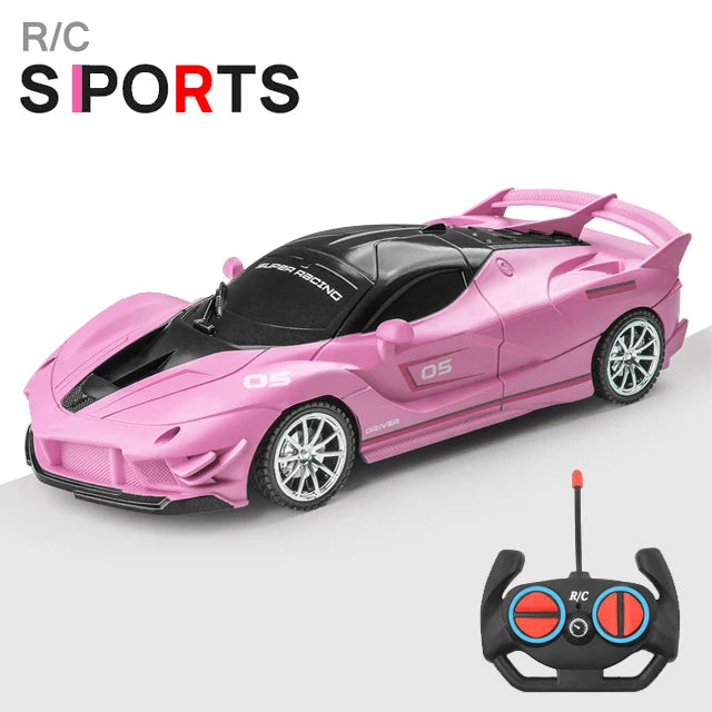 1/18 RC Car LED Light 2.4G Radio Remote Control Sports Cars For Children Racing High Speed Drive Vehicle Drift Boys Girls Toys