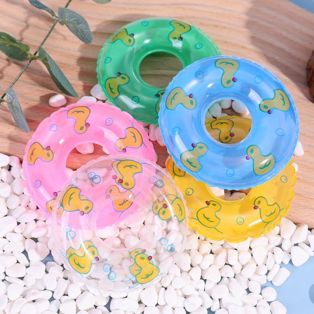 2/4/6/10Pcs Kids Mini Swim Ring Bath Toy Summer Fun Swimming Pool Float Ring Toys for Rubber Ducks Dolls Inflatable Bath Toy