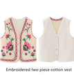 KEYANKETIAN Women Vintage Floral Embroidered Open WaistCoat Ladies National Style Vest Jacket Outfits Casual Vacation Crop Top