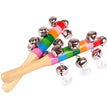 Colorful Rainbow Hand Held Bell Stick Wooden Percussion Musical Toy for Adult KTV Party Game Gift