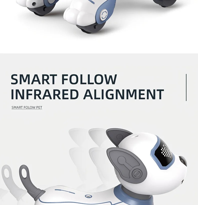 Intelligent Stunt Remote Control Robot Dog Toy, Programmable Robotic Puppy,Smart Interactive,Singing Dancing Following, Kid Gift