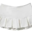 Mooyufon Fabric Y2K Mini Skirt Women Low Waist Wide Pleat Light Grey Sexy Vintage A-line Pleated Skirt Casual Skort Summer