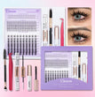 DIY Lash Extension Mix Styles Lash Clusters Individual with Bond&Seal Remover Tweezers Lash Brush for Self Application Makeup